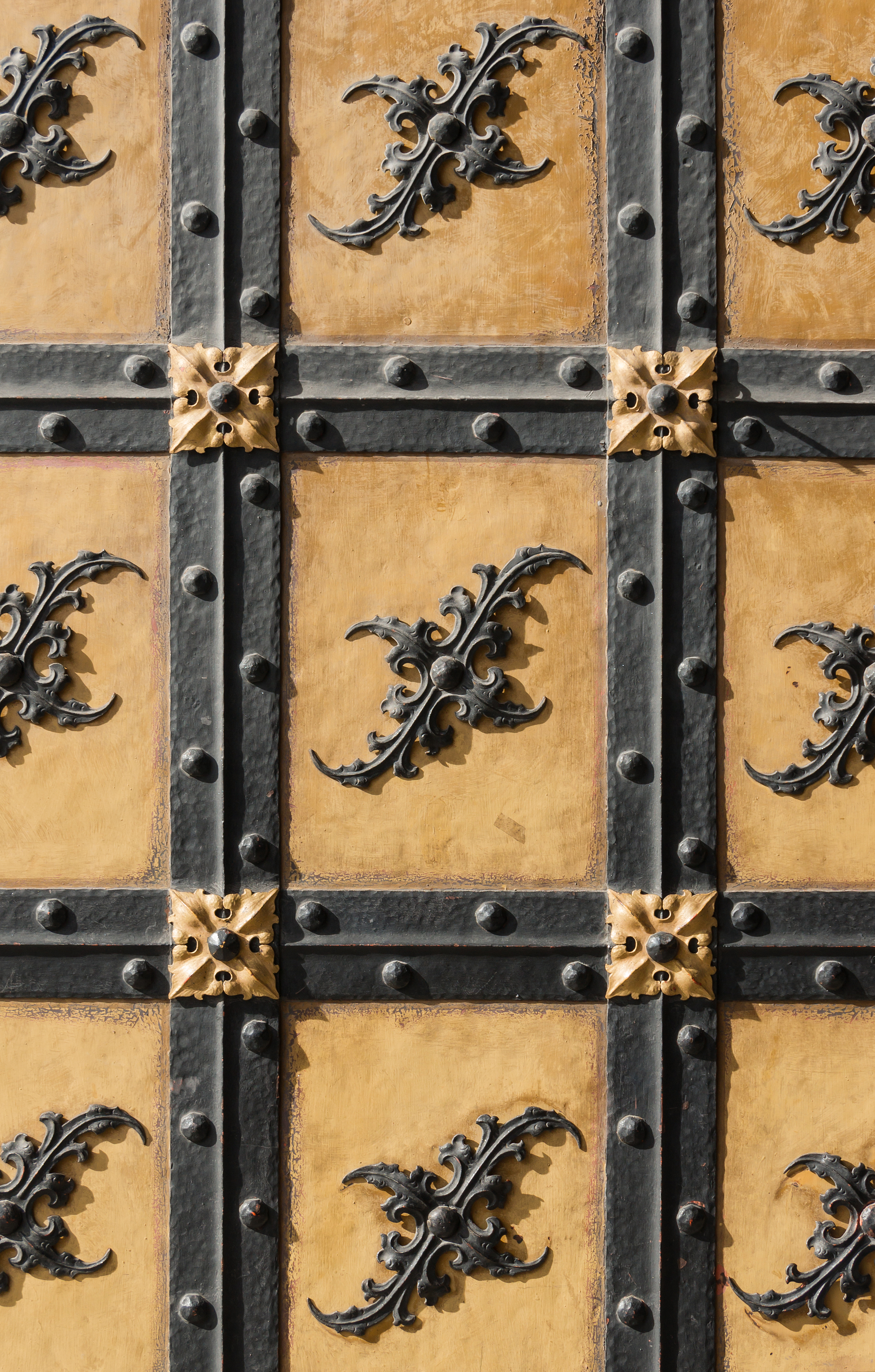Detail of the decorations of the main gate of the Town Hall in Munich, Bavaria, Germany.